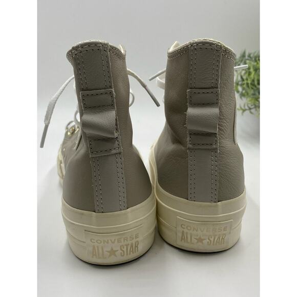 Converse Chuck Taylor All Star CTAS Lift Platform High 'String' Pale Putty Sz 6 - Picture 15 of 16